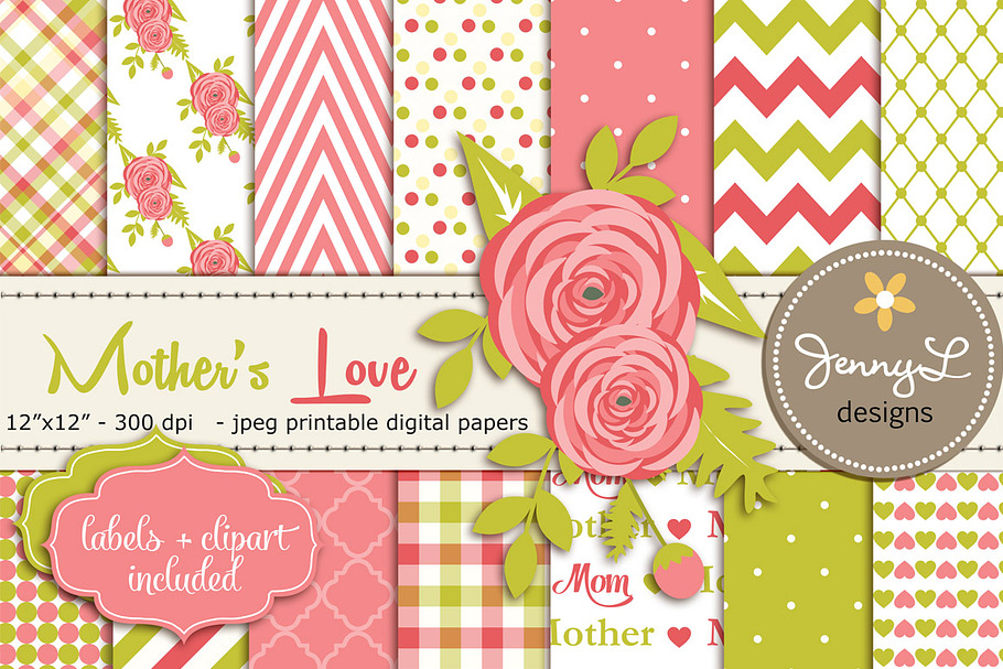 Mother's Day Digital Papers