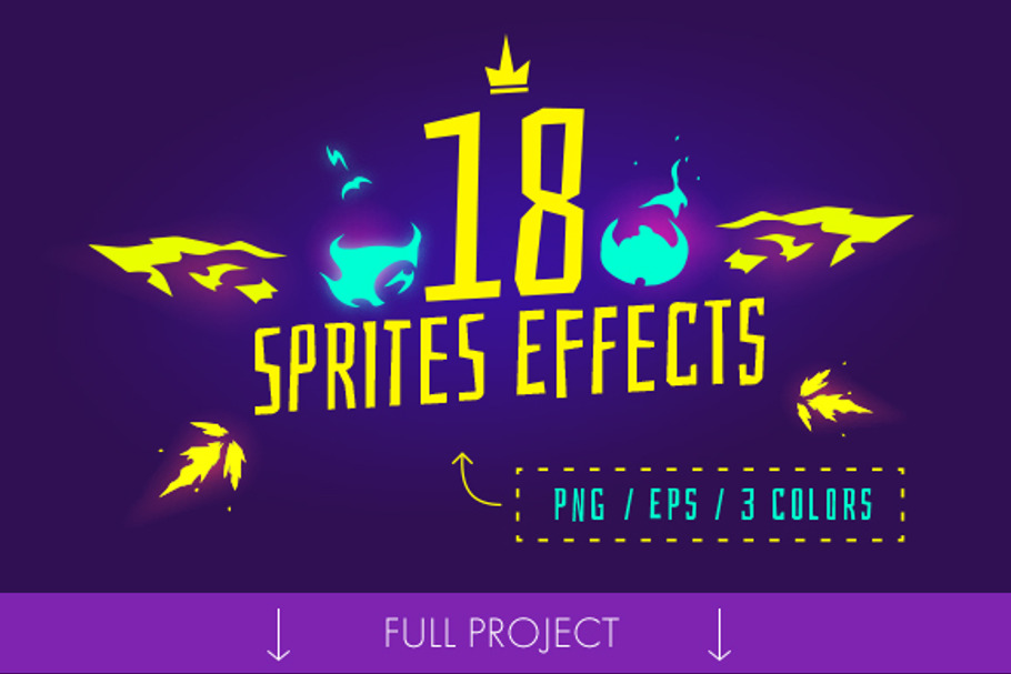 18 sprite effects (png, eps)