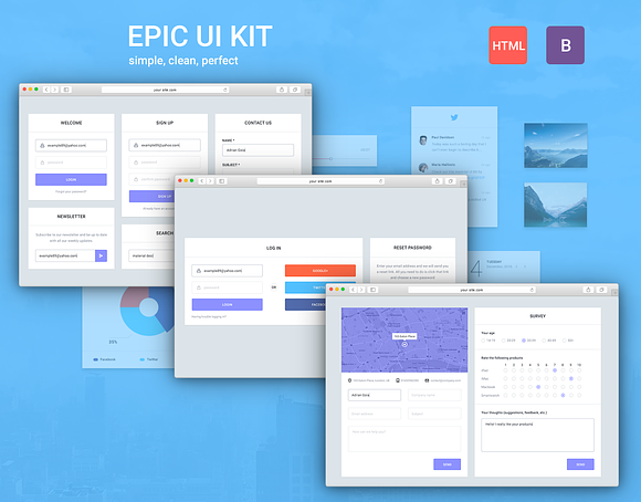 Epic UI Kit Bootstrap 3 Theme in Bootstrap Themes - product preview 2