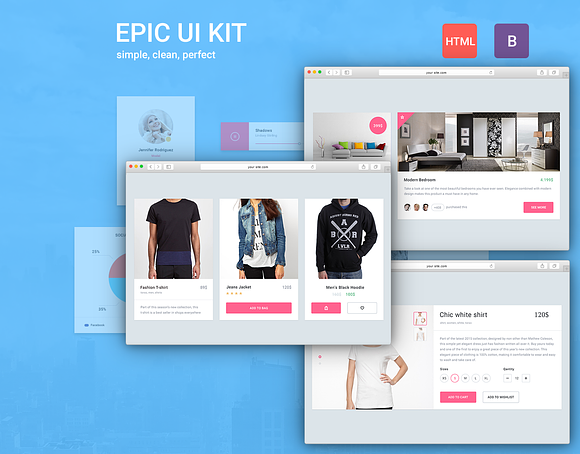 Epic UI Kit Bootstrap 3 Theme in Bootstrap Themes - product preview 3