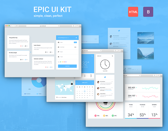 Epic UI Kit Bootstrap 3 Theme in Bootstrap Themes - product preview 4