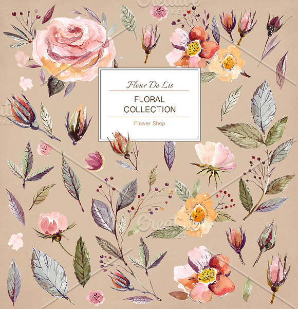 Watercolor Roses Collection in Illustrations - product preview 2