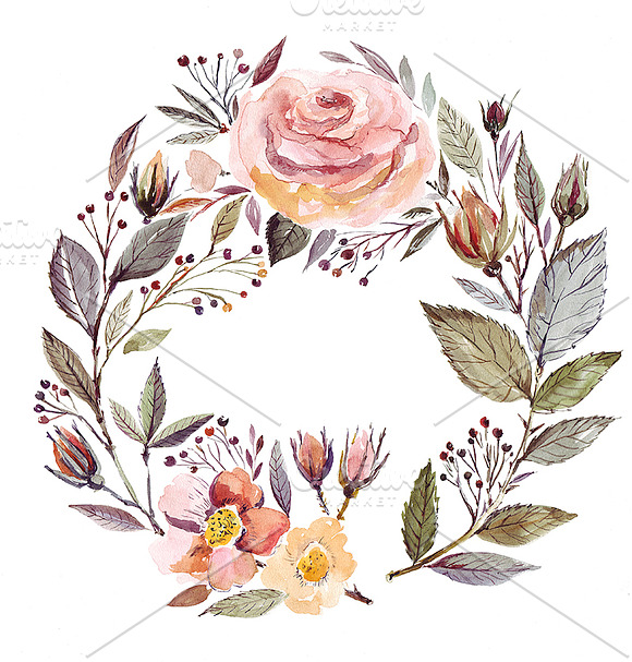 Watercolor Roses Collection in Illustrations - product preview 3