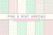 Pink and Mint Arrow Digital Paper