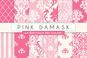 Pink Damask Seamless Digital Paper