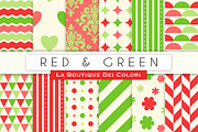 Red and Green Digital Paper
