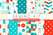 Sewing Kit Seamless Digital Paper