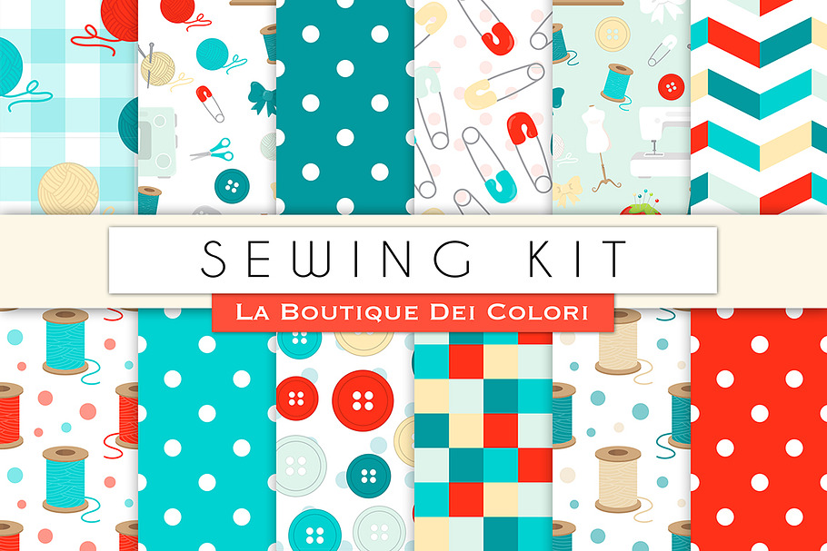 Sewing Kit Seamless Digital Paper in Patterns - product preview 8
