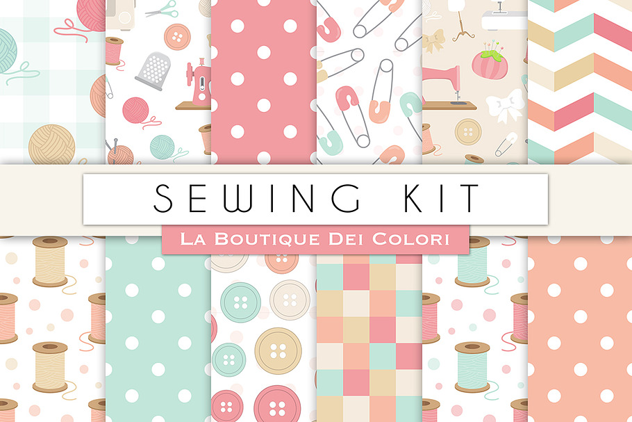 Sewing Kit Seamless Digital Paper