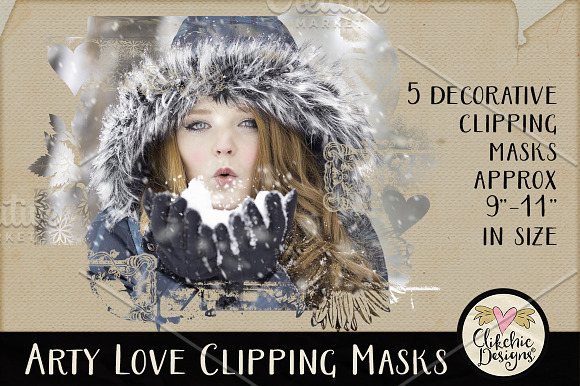 Arty Love Photography Clipping Masks in Photoshop Shapes - product preview 2
