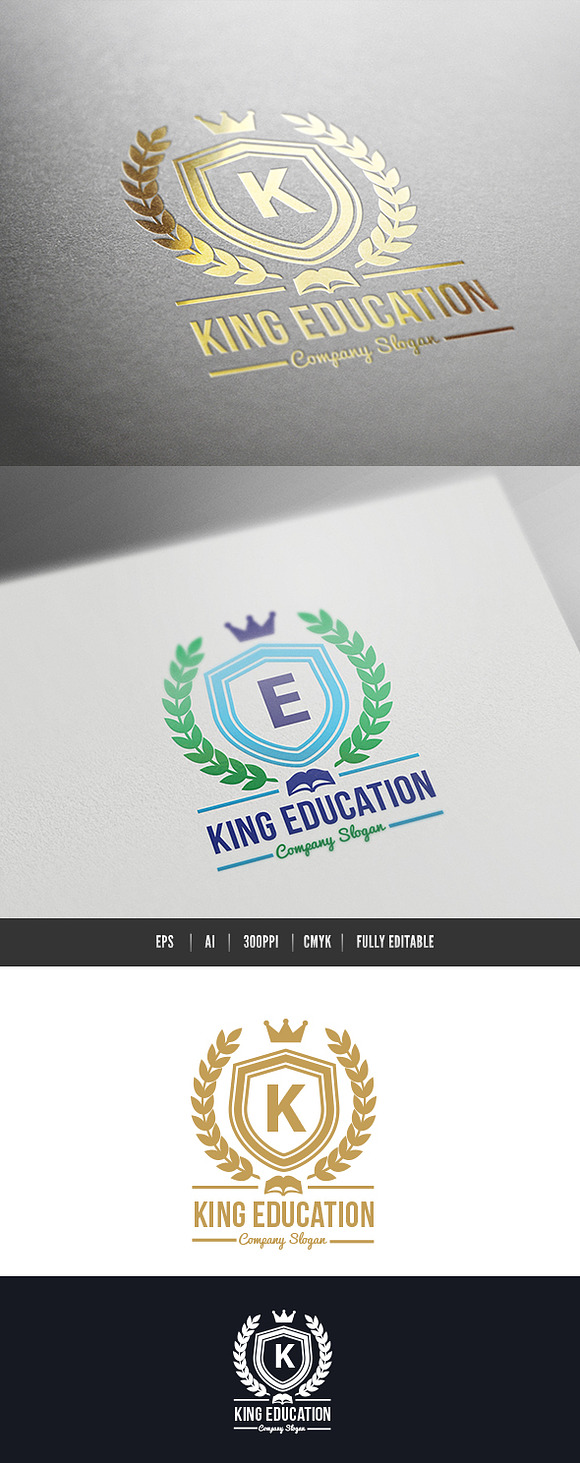 King Education in Logo Templates - product preview 1