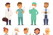 Different doctors characters vector