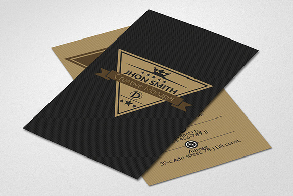 Vertical Retro Business Card  in Card Templates - product preview 1