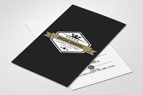 Vertical Retro Business Card  in Card Templates - product preview 1
