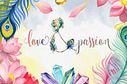 Love & Passion watercolor flowers