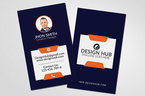 Vertical Business Card Template in Card Templates - product preview 2