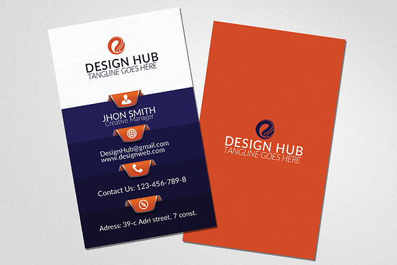 Vertical Business Card Template in Card Templates - product preview 2