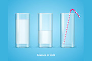 Milk Glass Concept. Vector