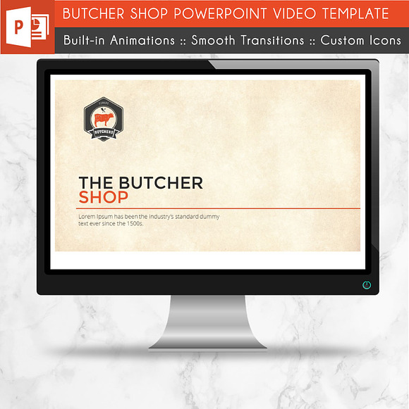 Butcher Power Point Video Template in PowerPoint Templates - product preview 2