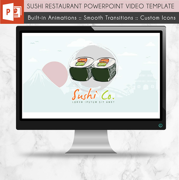 Sushi Restaurant Power Point Video in PowerPoint Templates - product preview 2