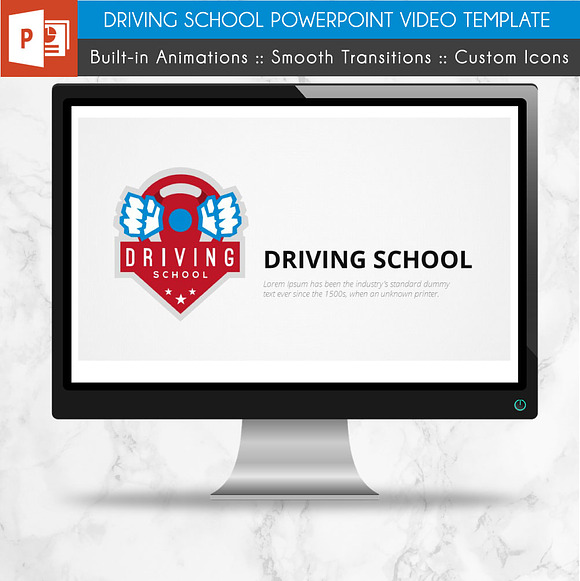 Driving School Power Point Template in PowerPoint Templates - product preview 3