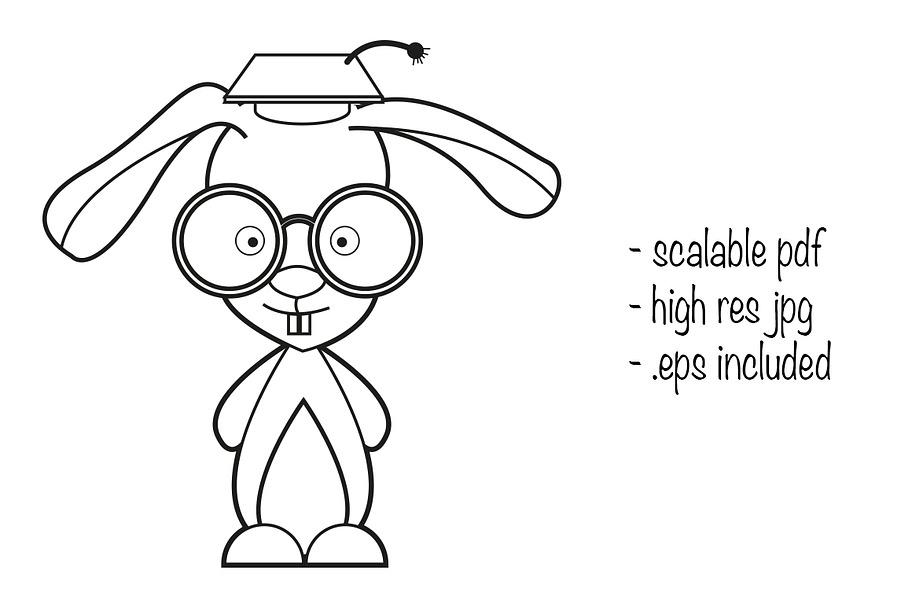 Smart rabbit illustration in Illustrations - product preview 8