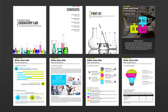 Chemistry Lab Vertical Presentation in PowerPoint Templates - product preview 1