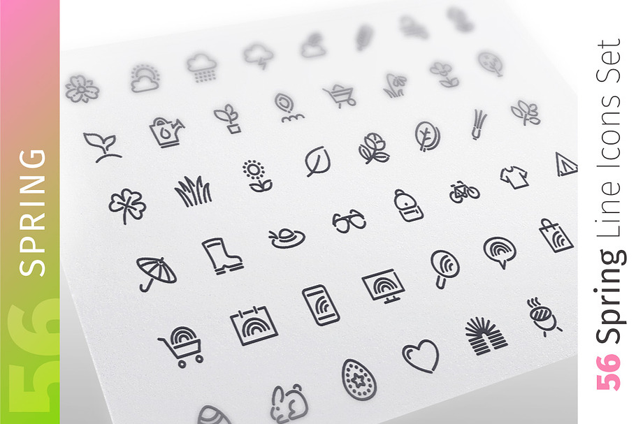 Spring Line Icons Set in Easter Icons - product preview 8