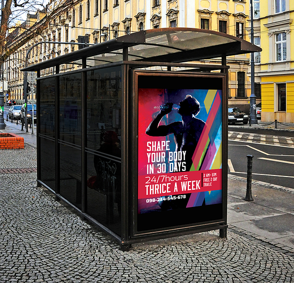 Bus Stop Billboard Ad Template in Presentation Templates - product preview 2