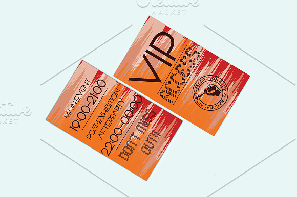 Artistic Fest Vip Pass in Card Templates - product preview 1