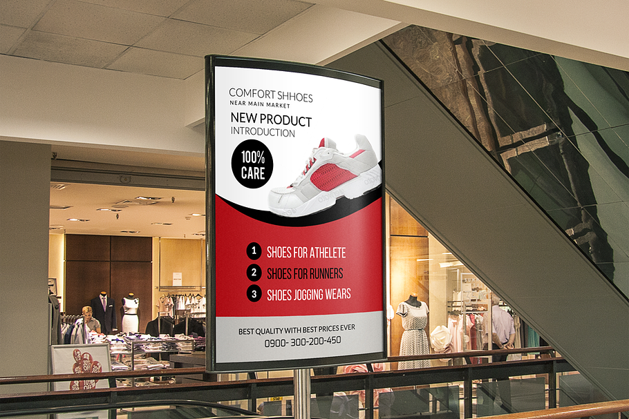 Shoes Discount Bus Stop Banner Ad in Presentation Templates - product preview 8
