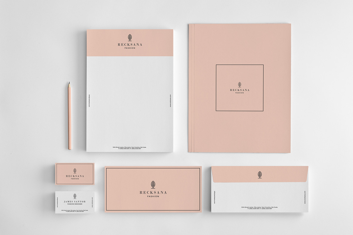 Stylish stationery set in Stationery Templates - product preview 8