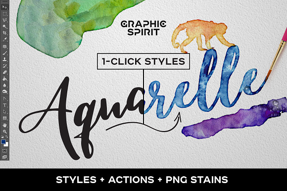 Watercolor PHOTOSHOP Lab in Photoshop Layer Styles - product preview 1