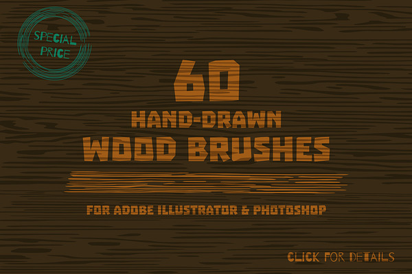 Wood brushes drawn by hand