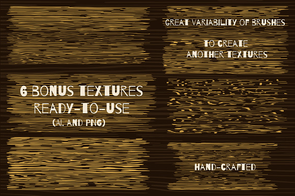 Wood brushes drawn by hand in Photoshop Brushes - product preview 3