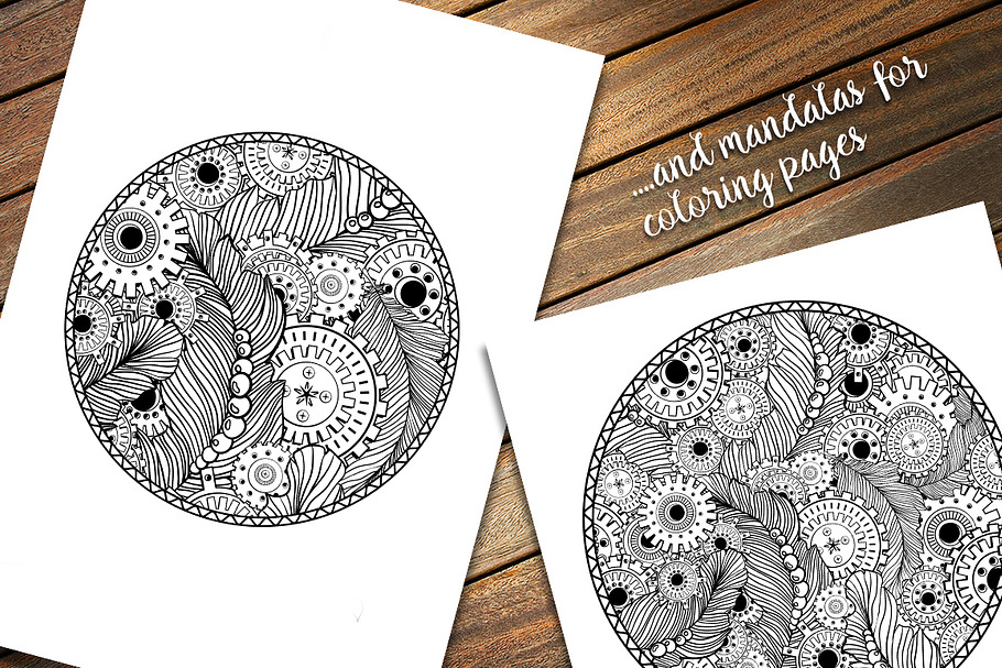 Steampunk Clipart + Coloring Pages! in Objects - product preview 8