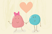 Funny creatures in love
