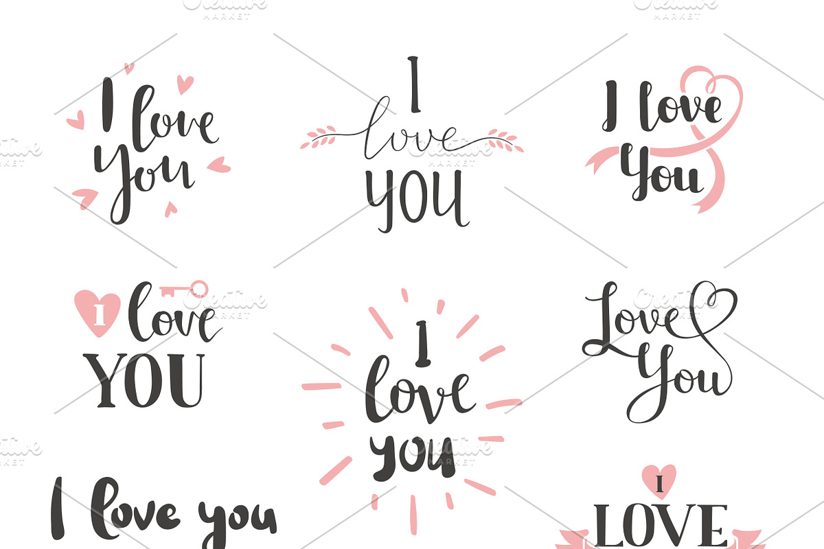 I love You vector set in Illustrations - product preview 8