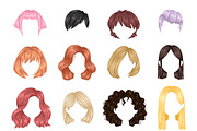 Vector woman hairstyle