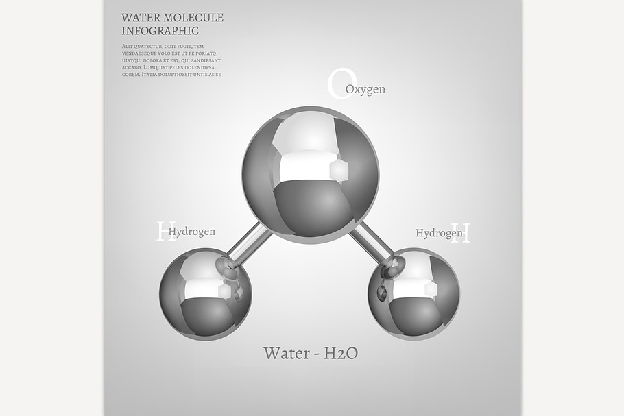 Metallic Water Molecule in Illustrations - product preview 8