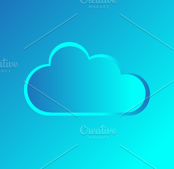 Set of 9 graphic clouds vector in Graphics - product preview 3