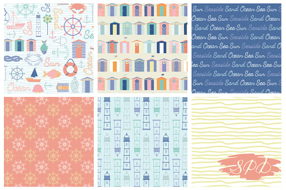 Nautical Seaside Digital Patterns in Patterns - product preview 1