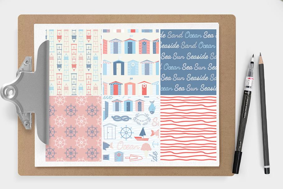 Nautical Seaside Digital Patterns in Illustrations - product preview 8