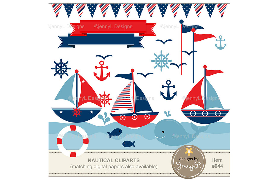 Nautical Boys Cliparts in Illustrations - product preview 8