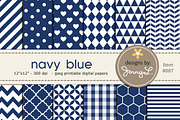 Navy Blue Digital Papers