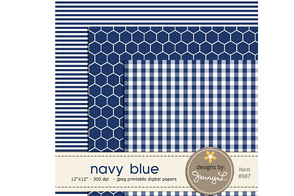Navy Blue Digital Papers in Patterns - product preview 1