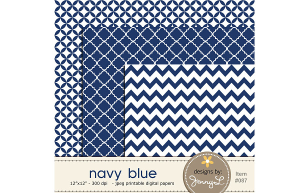 Navy Blue Digital Papers in Patterns - product preview 2
