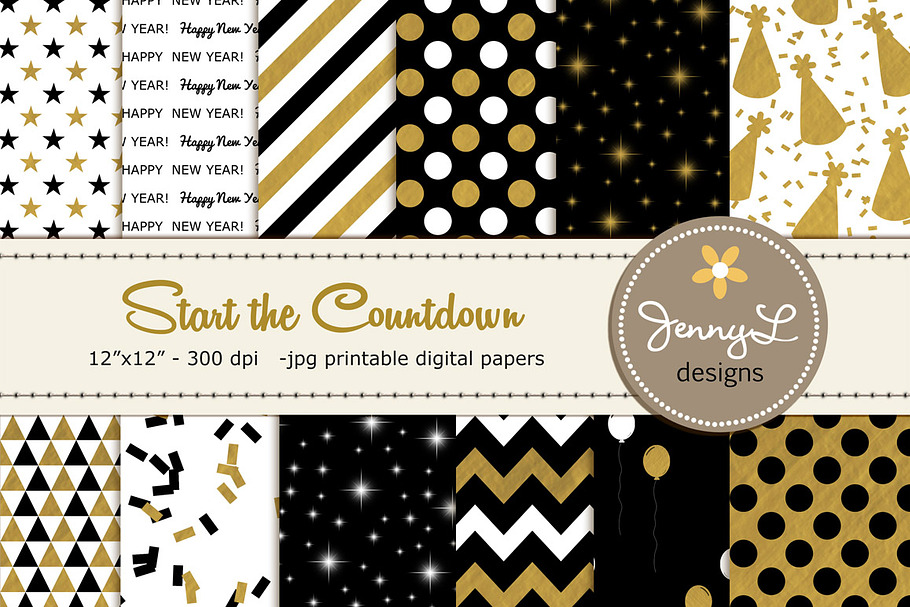 New Year Digital Papers in Patterns - product preview 8