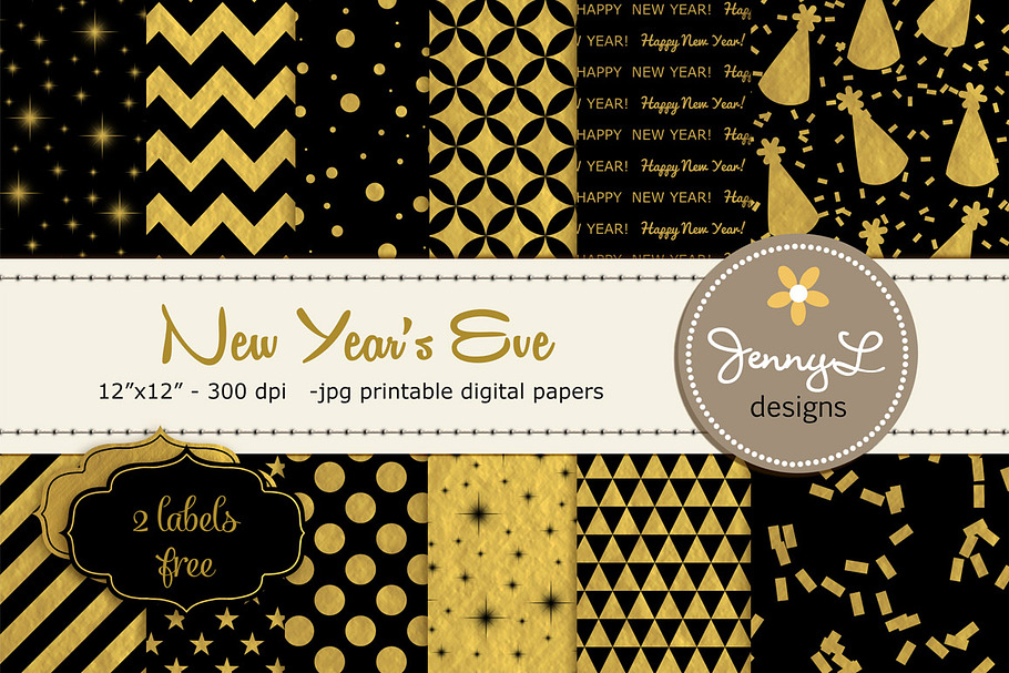 New Year Digital Papers in Patterns - product preview 8