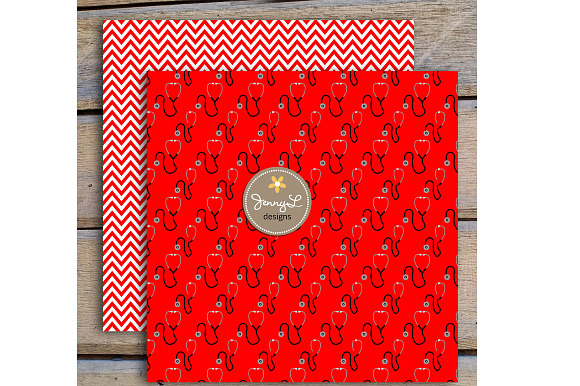 Nurse Digital Papers & Cliparts in Patterns - product preview 3